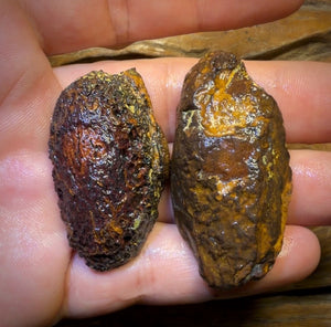 177.1cts - Yowah Nut Partial Crystal Centre Rough Specimen Pair