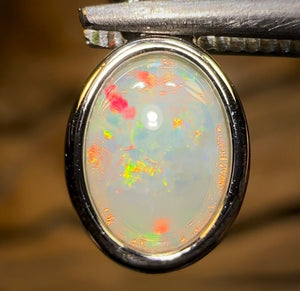 Sterling Silver - Solid South Australian Crystal Opal Pendant - Opal Whisperers