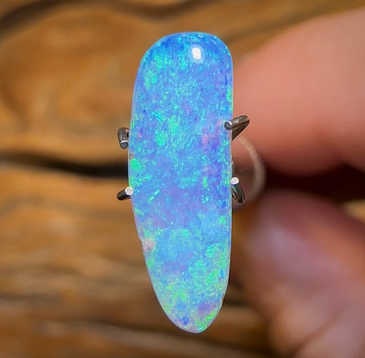 2.1cts - Solid Australian Boulder Pipe Opal Scandinavian AKA Ice Blue