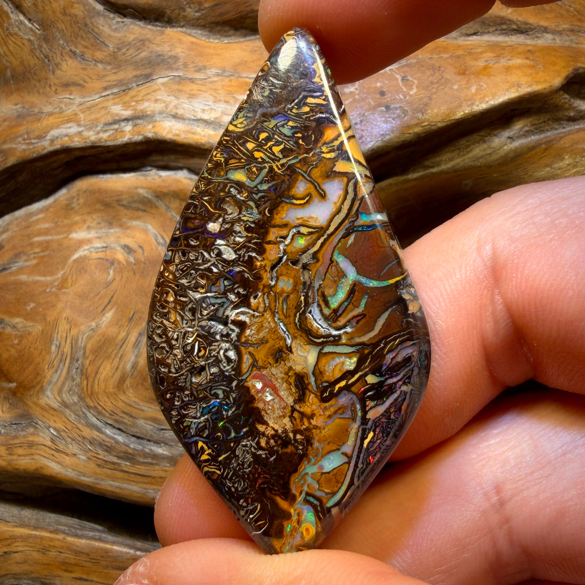 123.3cts - Huge Top Tribal Artistic Queensland Boulder Opal from Yowah