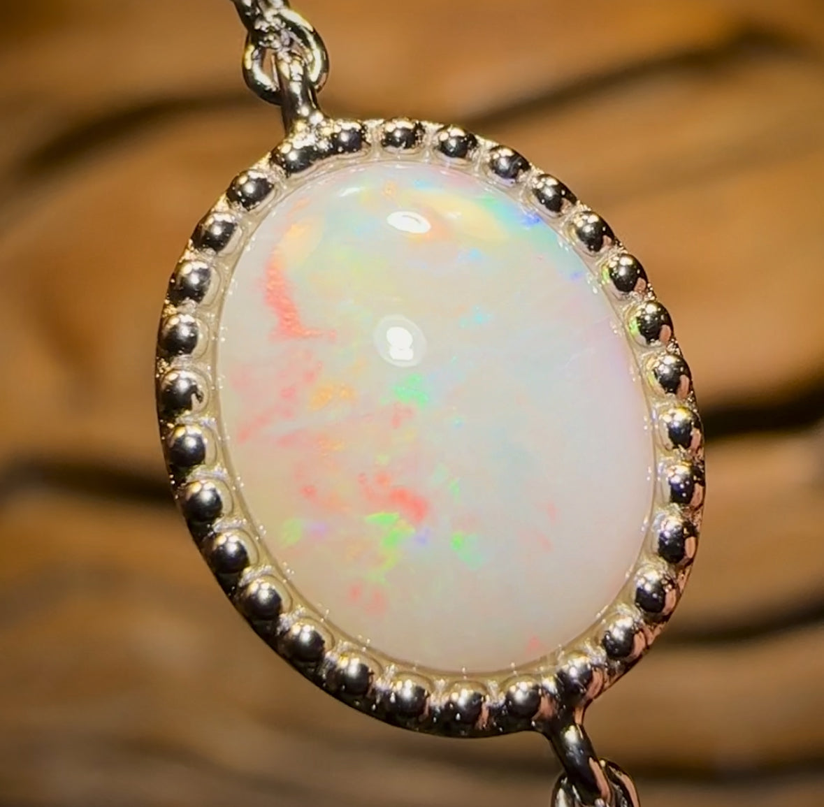ALL NEW Medium Sterling Silver - Solid South Australian White Opal Bracelet