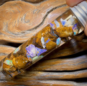 🔨 AUCTION 🔨 127.3cts - Vial of Yowah Nut Opal Rough w/ Fossil Opal