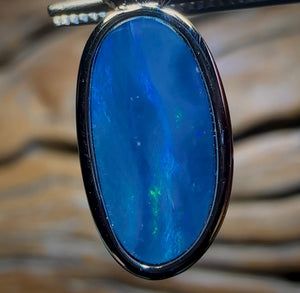 Sterling Silver - “Sea Shell”Queensland Boulder Opal Doublet Pendant