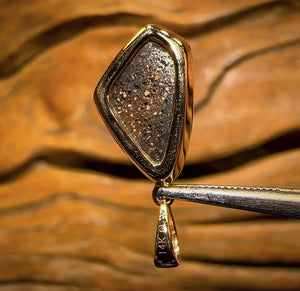 Electric 14k Gold - Solid Australian Boulder Opal Pendant