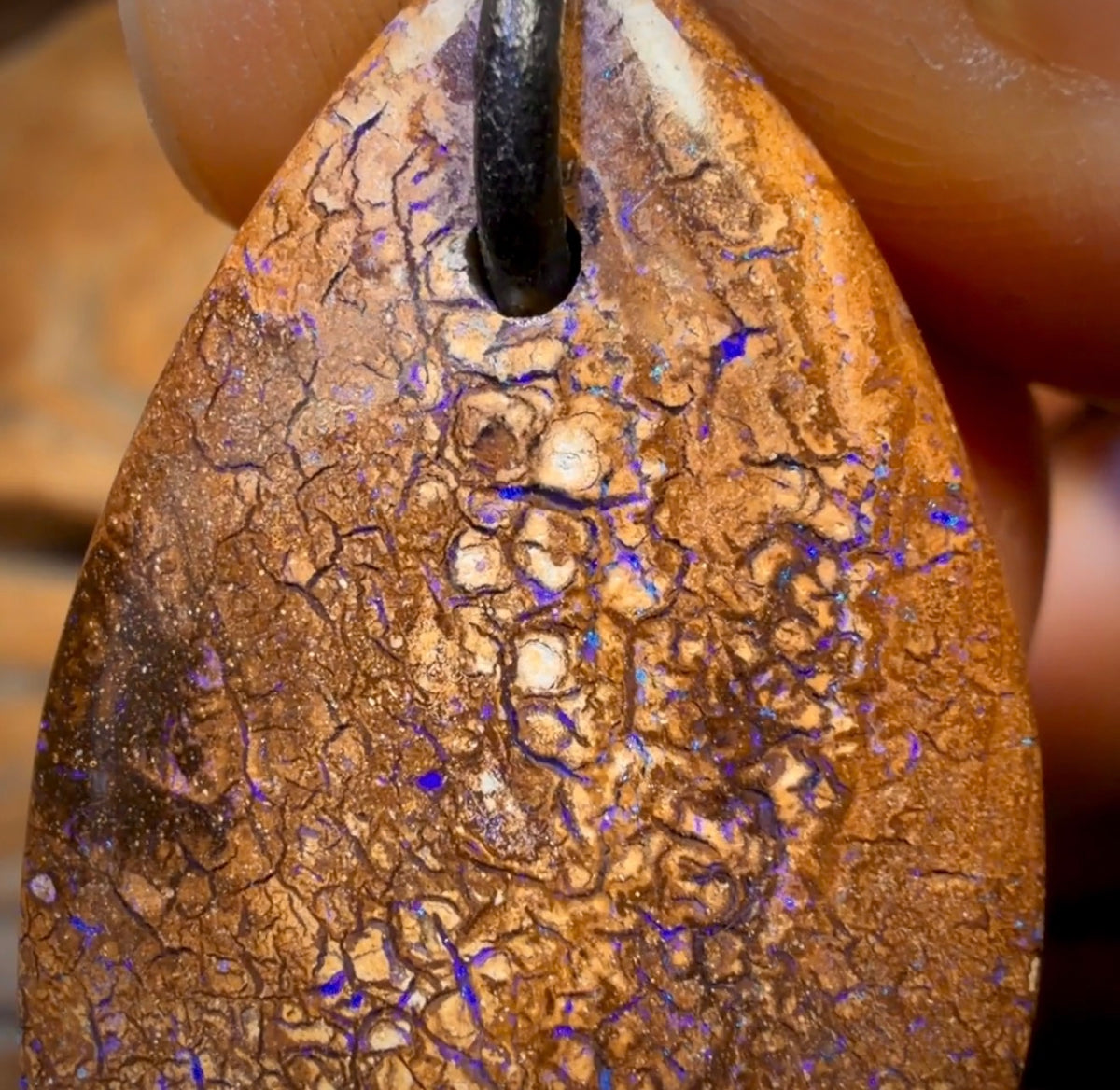 36 x 22mm - Drilled Queensland Boulder Opal Necklace