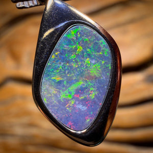 Sterling Silver - Queensland Boulder Opal Doublet Pendant