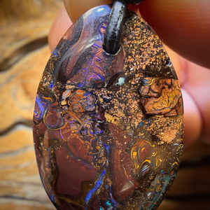 37 x 23mm - Drilled Tribal Queensland Boulder Opal Necklace