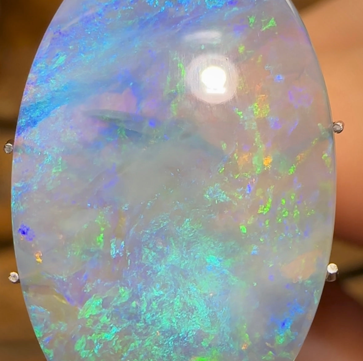 7.3cts - Australian Semi Black Crystal Opal from Lightning Ridge - Opal Whisperers
