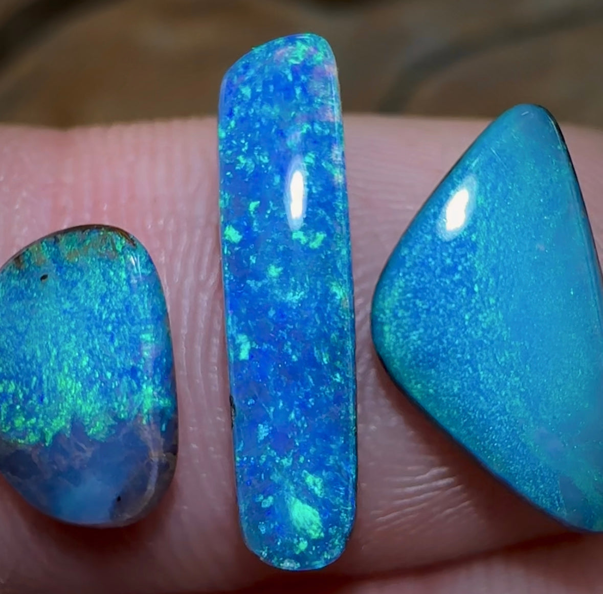 (Template) 4.9cts - 3x Loose Queensland Boulder Opals. Wholesale Parcel - Opal Whisperers