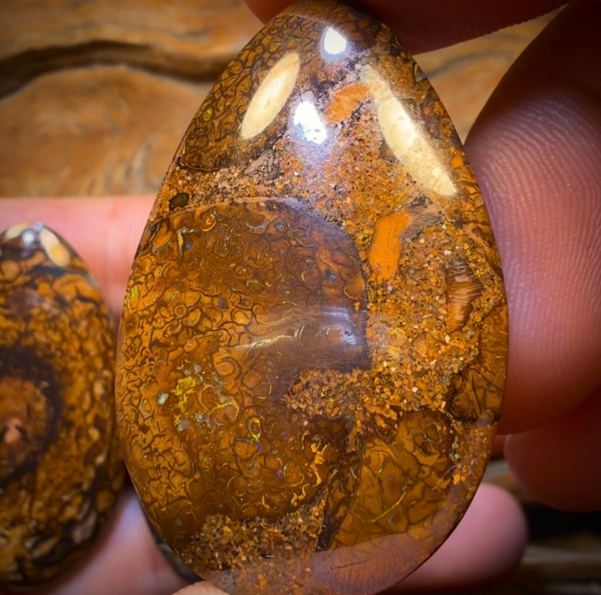 221.5cts - 3x Australian Tribal Boulder Opal’s. Wholesale Dealers Parcel $1/Ct Bargain