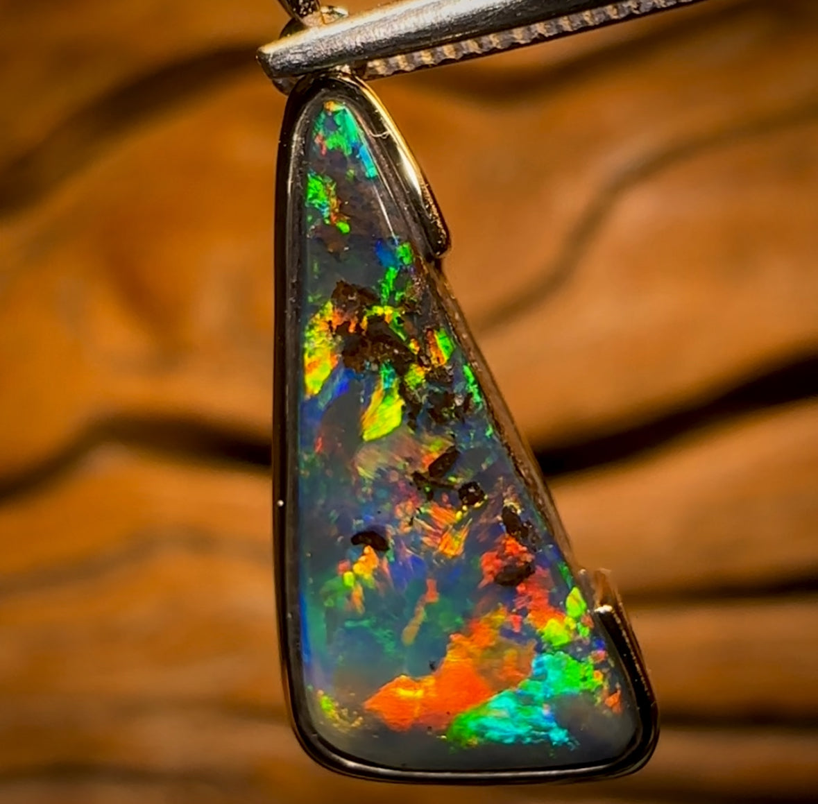 Top Class Top Stone 14k Gold - Solid Queensland Boulder Opal Pendant