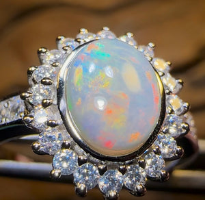 Sterling Silver - South Australian Solid White Opal Ring - Opal Whisperers