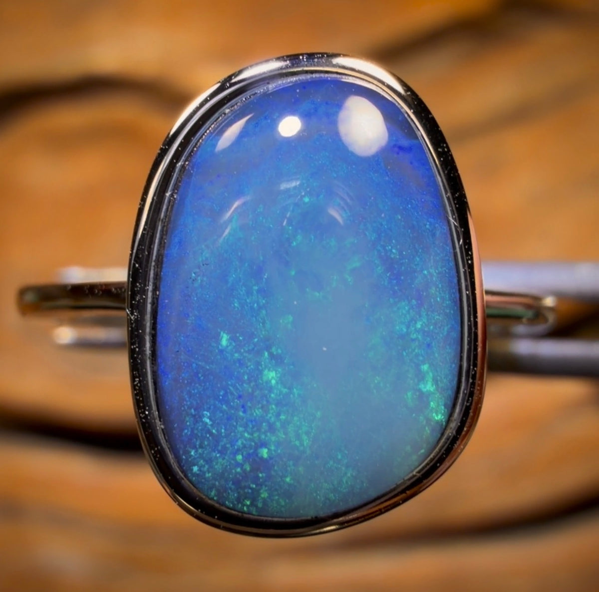 Sterling Silver - Queensland Boulder Opal Doublet Ring