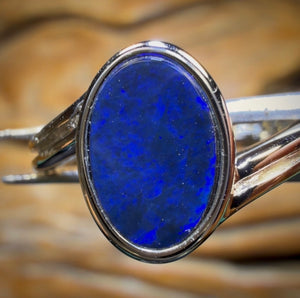 Sterling Silver - Queensland Boulder Opal Doublet Ring BARGAIN