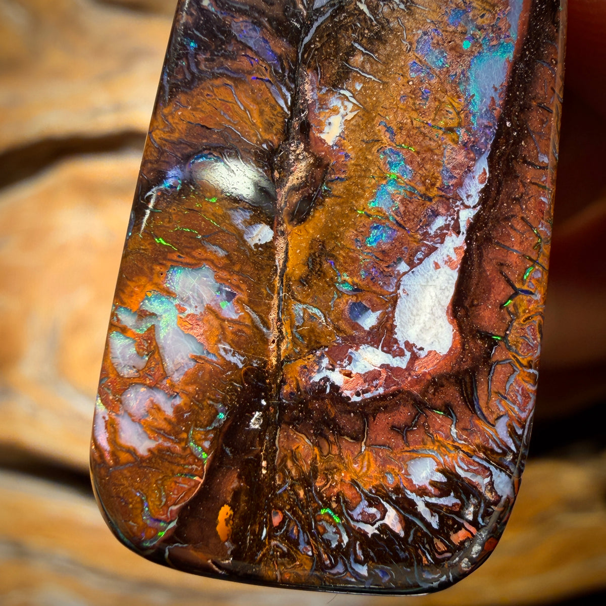 30 x 18mm - Drilled Tribal Queensland Boulder Opal Necklace