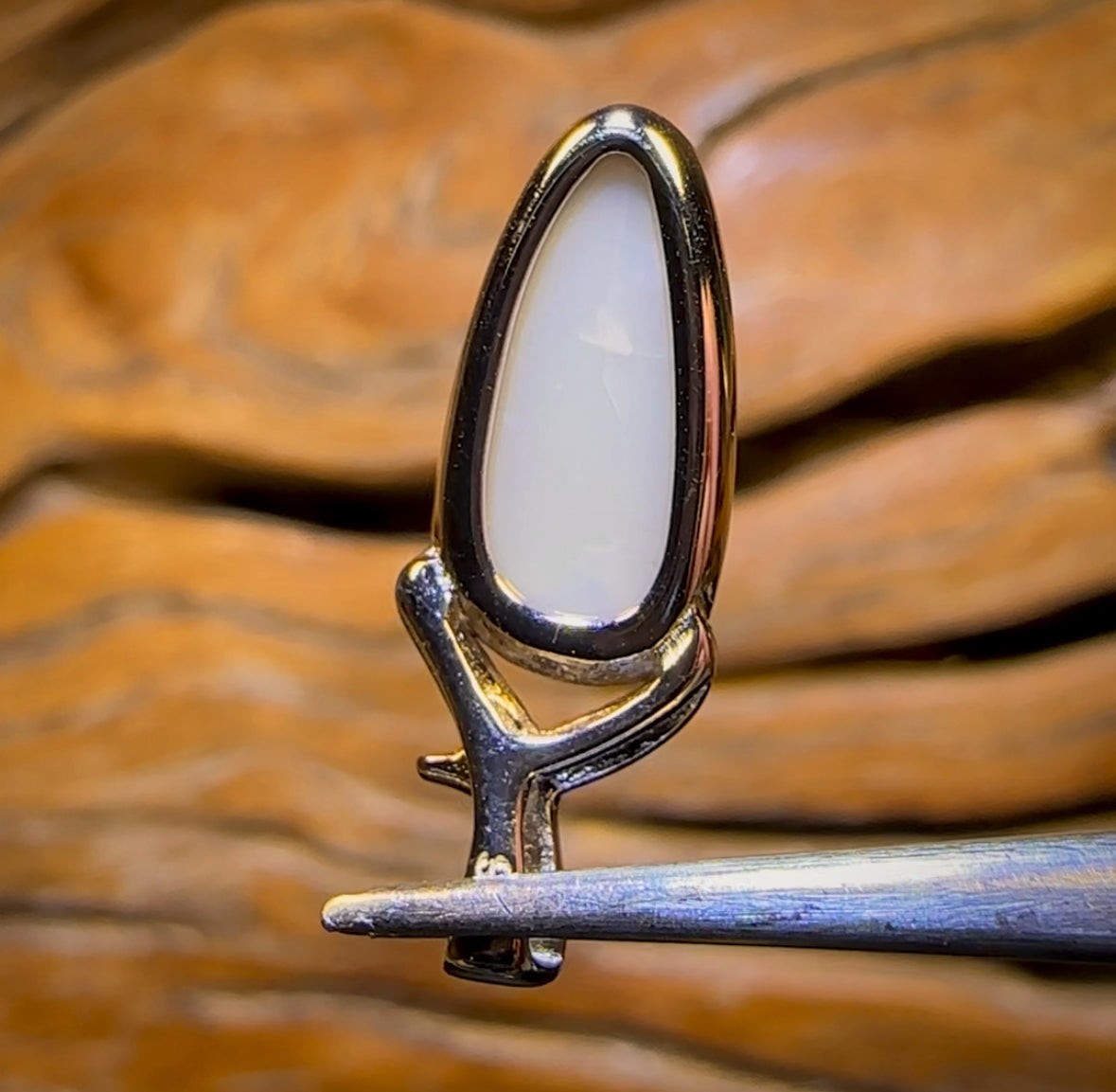 Sterling Silver - Solid South Australian White Opal Pendant