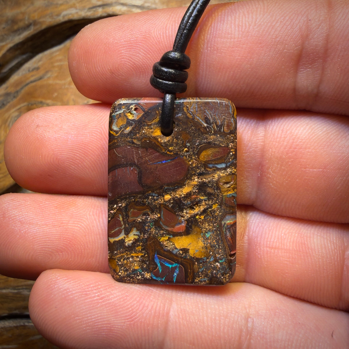 Wild Card! 32 x 22mm - Drilled Tribal Queensland Boulder Opal Necklace