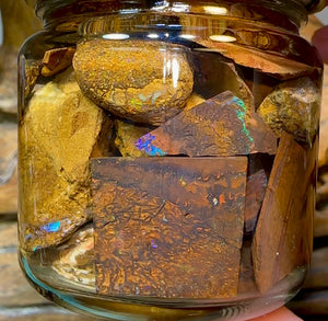 125.6g - Jar of Rough Australian Boulder Opal