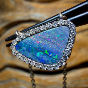 Sterling Silver - Queensland Boulder Opal Doublet Pendant