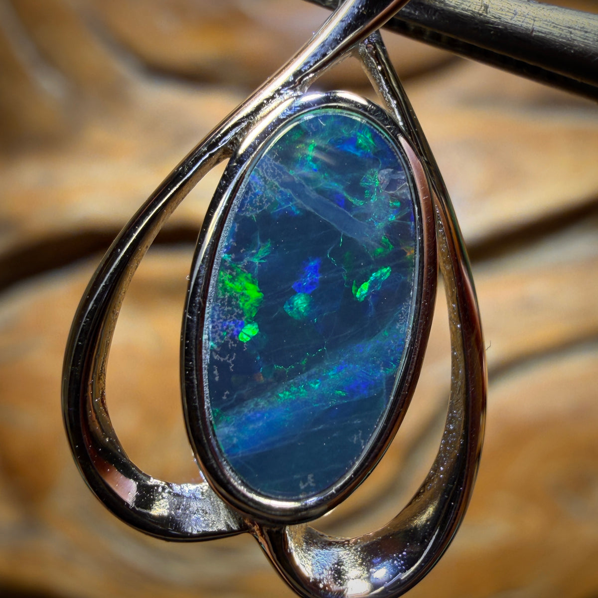 Sterling Silver - Queensland Boulder Opal Doublet Pendant