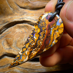 57 x 22mm - Drilled Tribal Queensland Boulder Opal Necklace