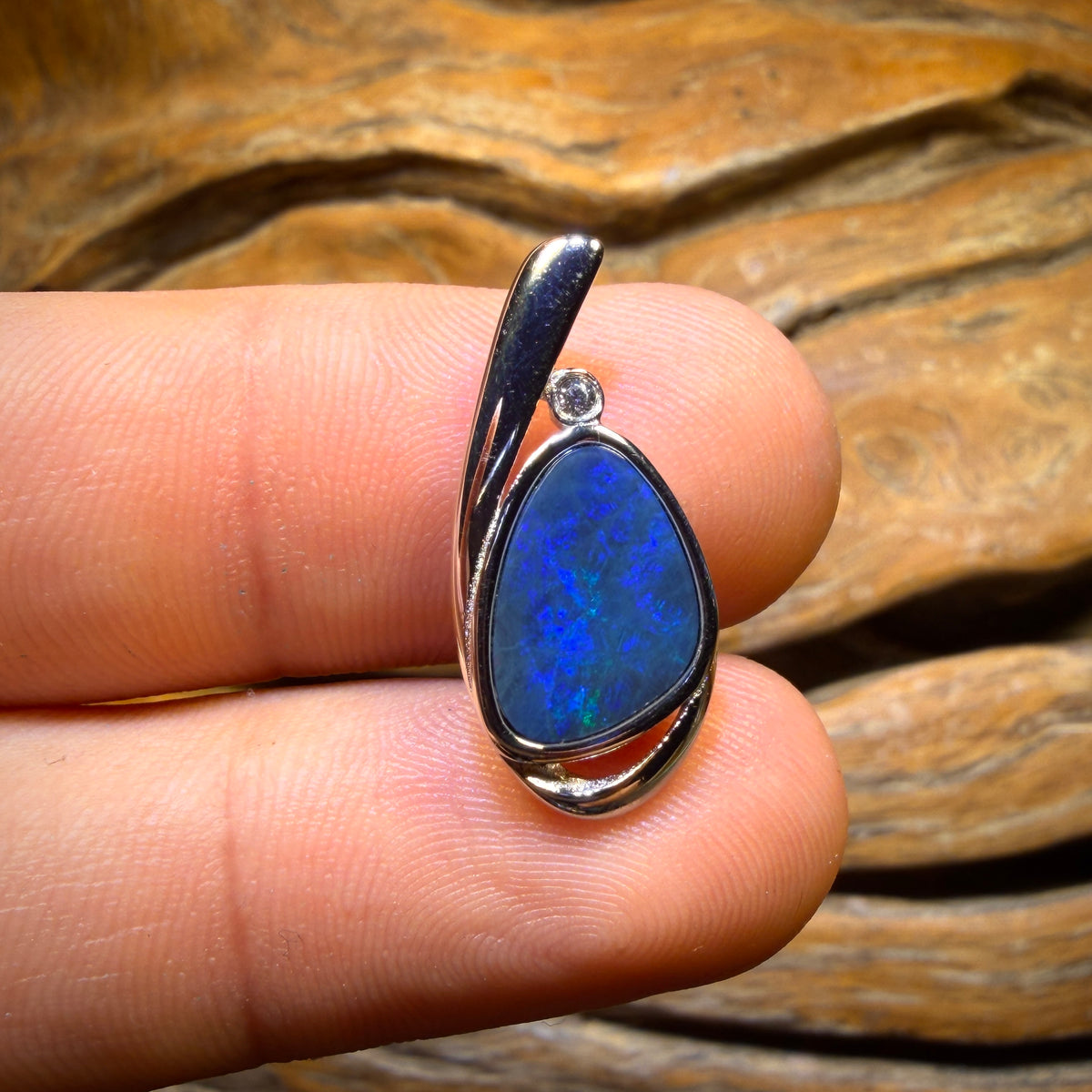 70% Off Card! Sterling Silver - Queensland Boulder Opal Doublet Pendant