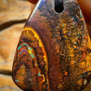 31 x 22mm - Drilled Tribal Queensland Boulder Opal Necklace