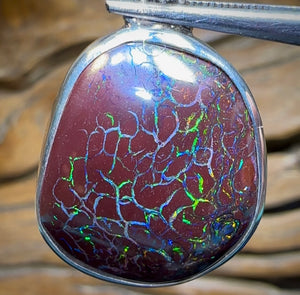 Sterling Silver - Solid Australian Boulder Opal Pendant - Opal Whisperers