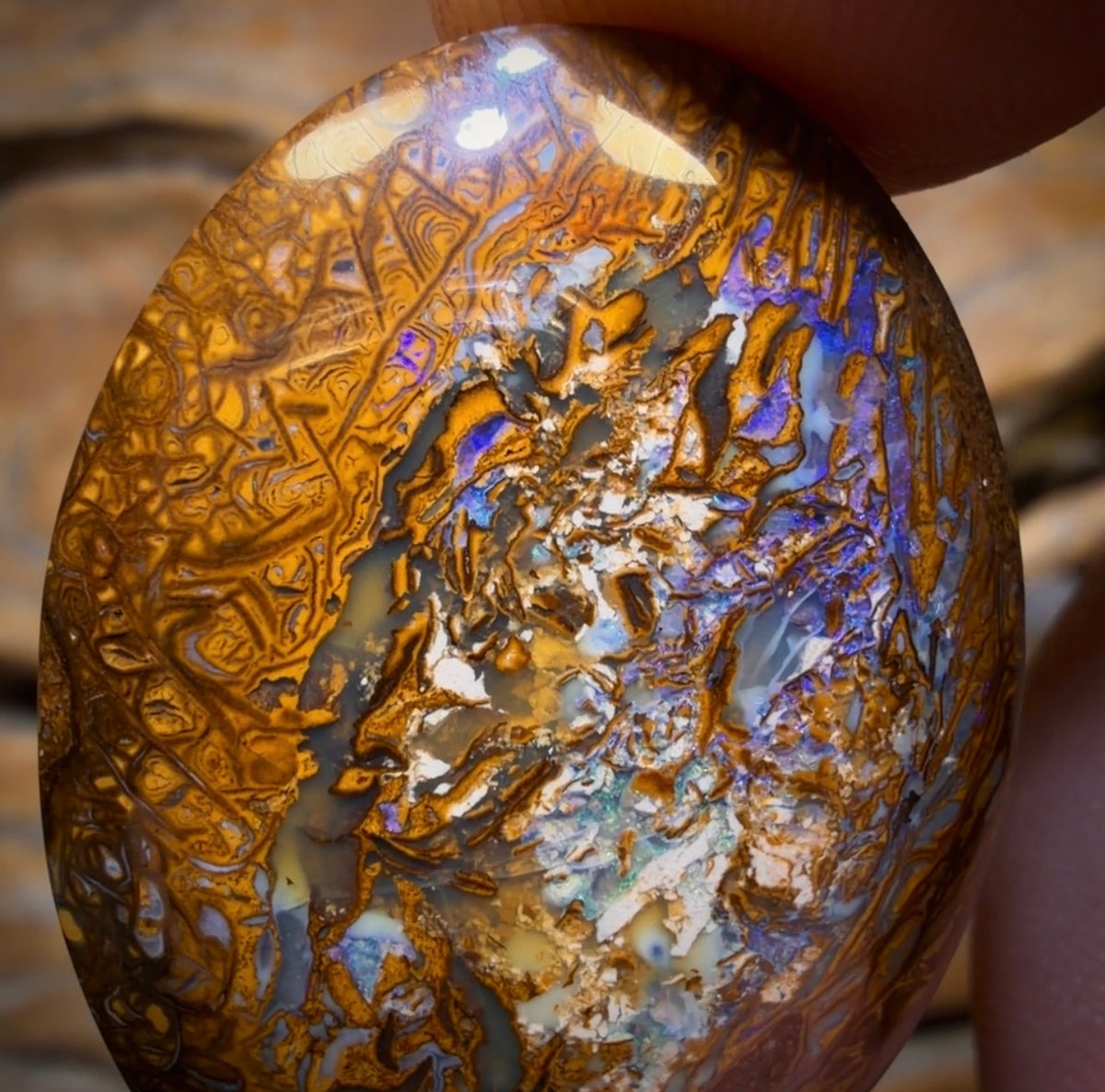43.7cts - Tribal Australian Boulder Opal from Yowah