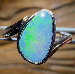 Sterling Silver - Queensland Boulder Opal Doublet Ring. Bargain Line