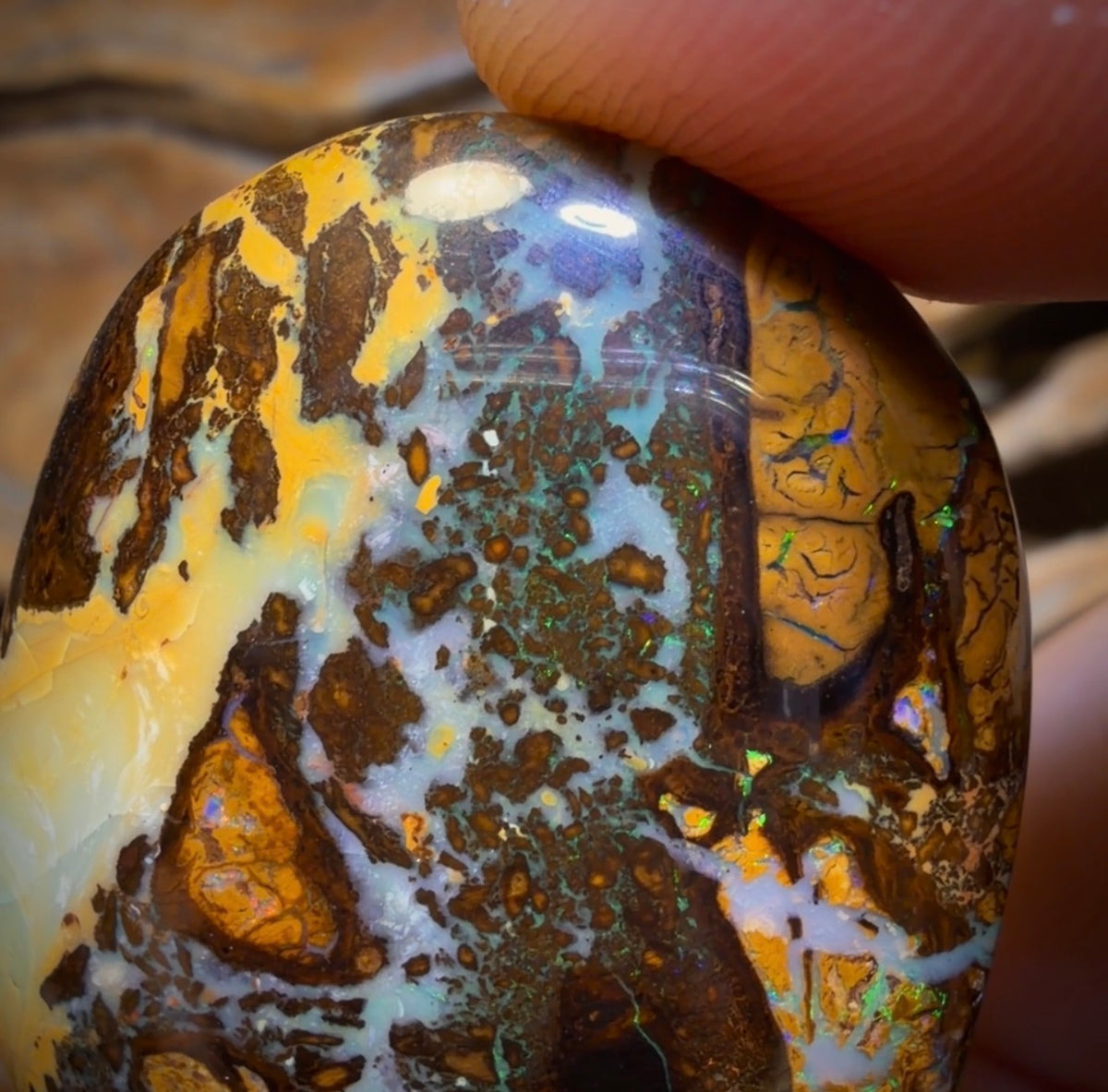 91.6cts - Australian Boulder Opal from Yowah. Double Sided