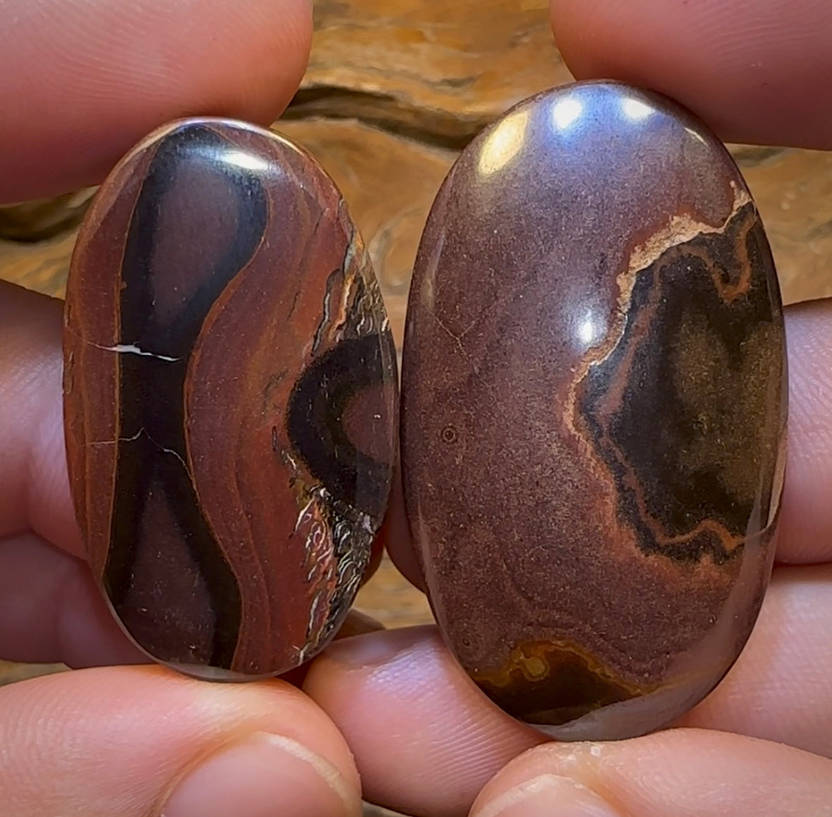 176.3cts - Wow Tribal Boulder Australian Opal Pair. - Opal Whisperers