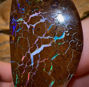 106.6cts - Magnificent Bubble Band Opal Pair With Red Muti Colours