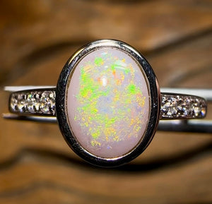 St. Silver - South Australian Crystal Opal Ring - Opal Whisperers