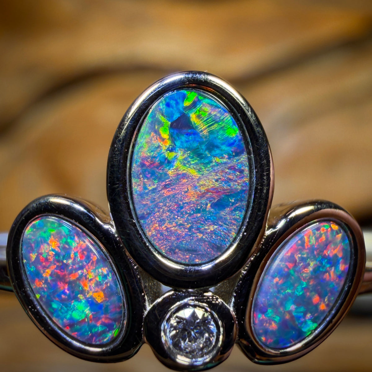 Sterling Silver - Queensland Boulder Opal Doublet Ring