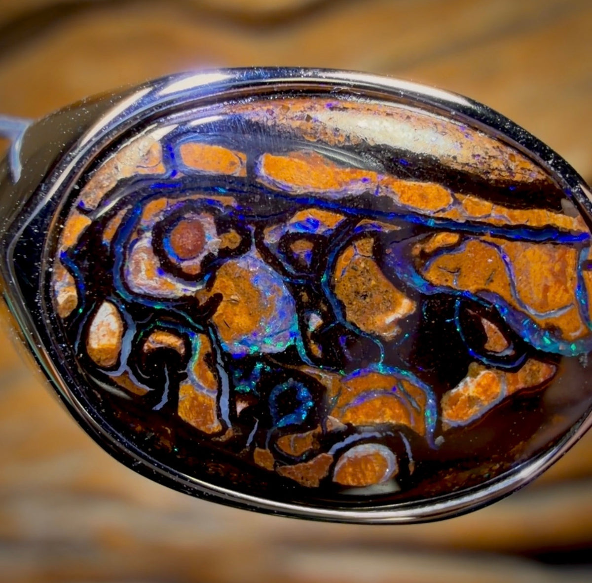 Bague unisexe en argent sterling et opale massive de style tribal