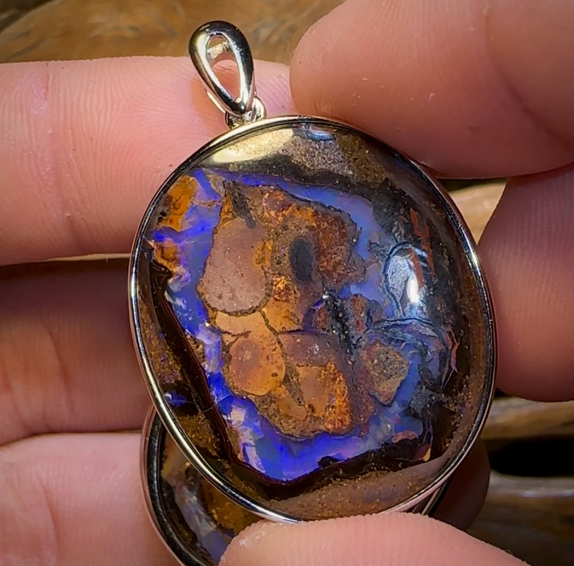 “Partners 2” Sterling Silver - Boulder Opal Splits UNISEX Pendant PAIR!