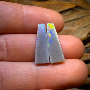 7.7cts - Top South Australian Dark Opal Pair from Mintabie