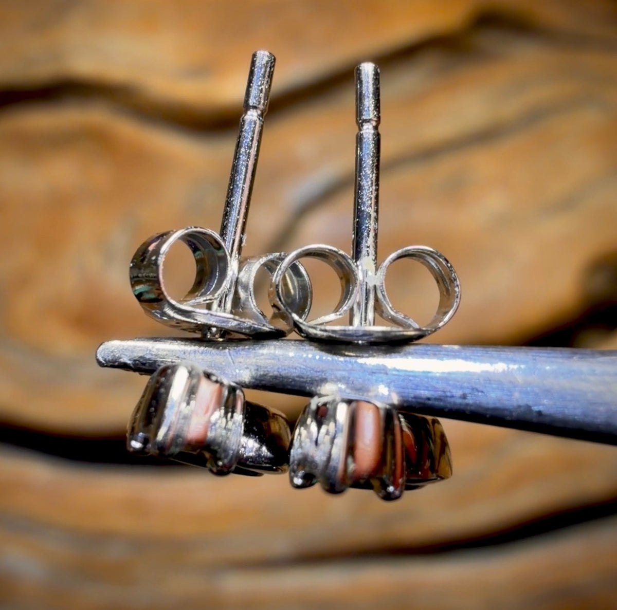 14k White Gold - Queensland Boulder Doublet Earrings Top Electric Blue/ Green with Diamonds New 2026