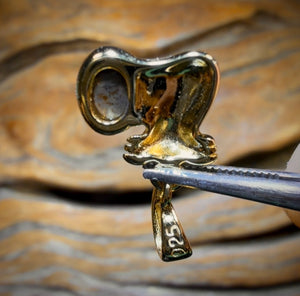 Sterling Silver Gold Plated - Australian Boulder Opal Doublet Pendant