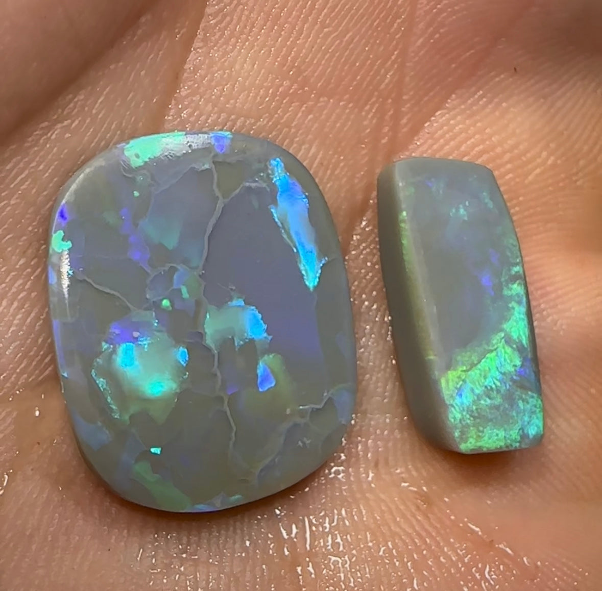 13.4cts - Lightning Ridge Black Opal Rubs - Opal Whisperers