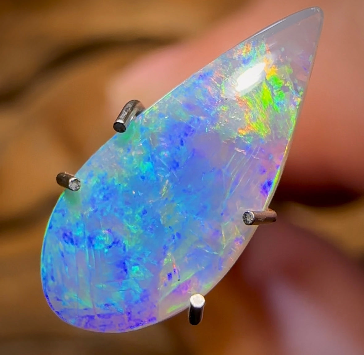 0.8cts - Lightning Ridge Black Crystal Opal - Opal Whisperers