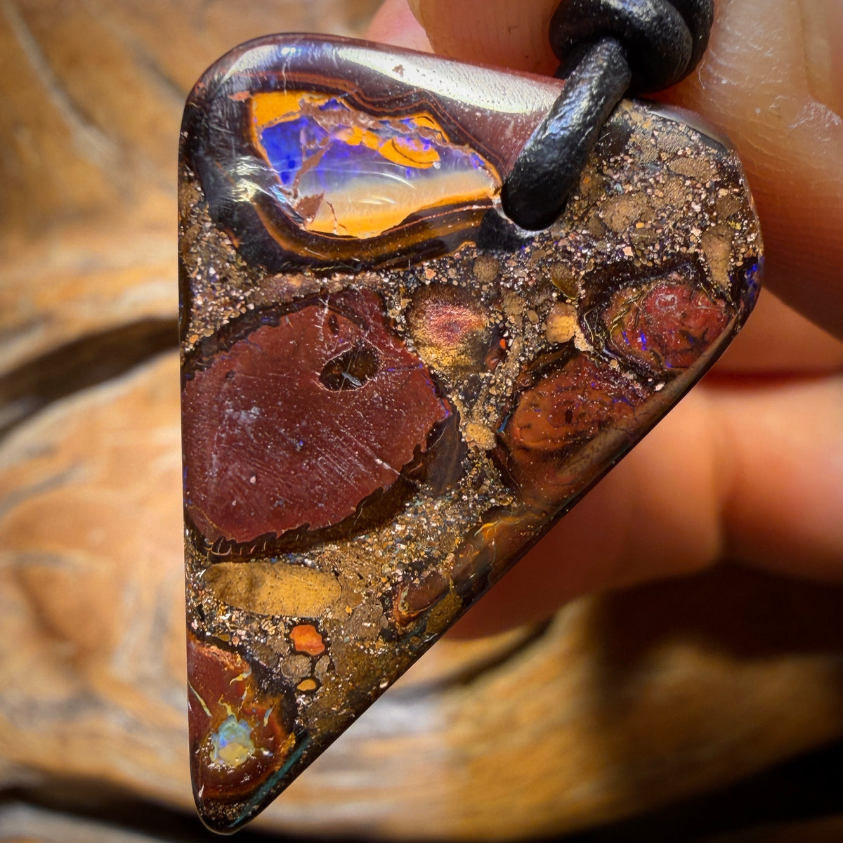 32 x 20mm - Drilled Queensland Boulder Opal Necklace
