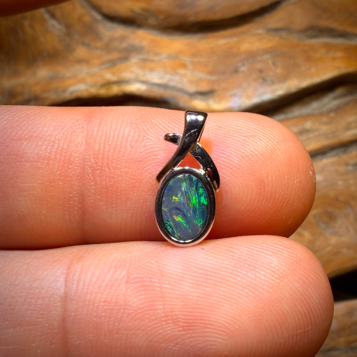 Sterling Silver - Queensland Boulder Opal Doublet Pendant