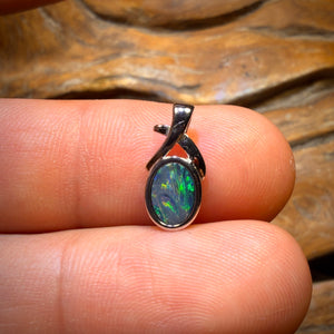 Sterling Silver - Queensland Boulder Opal Doublet Pendant