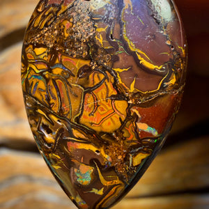 Wildcard! 29 x 20mm - Drilled Tribal Queensland Boulder Opal Necklace