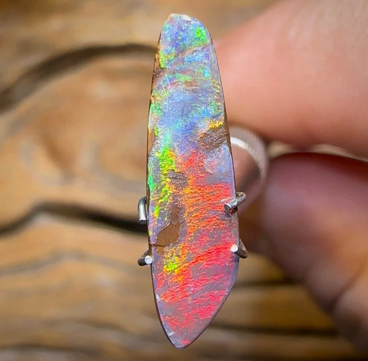 2.8cts - “Electric Sunset”Queensland Boulder Opal from Yowah - Opal Whisperers