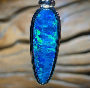 Sterling Silver - Australian Boulder Opal Doublet Pendant - Opal Whisperers