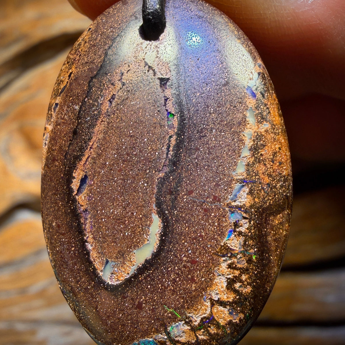 Roadshow Wildcard!            32 x 22mm - Drilled Tribal Queensland Boulder Opal Necklace