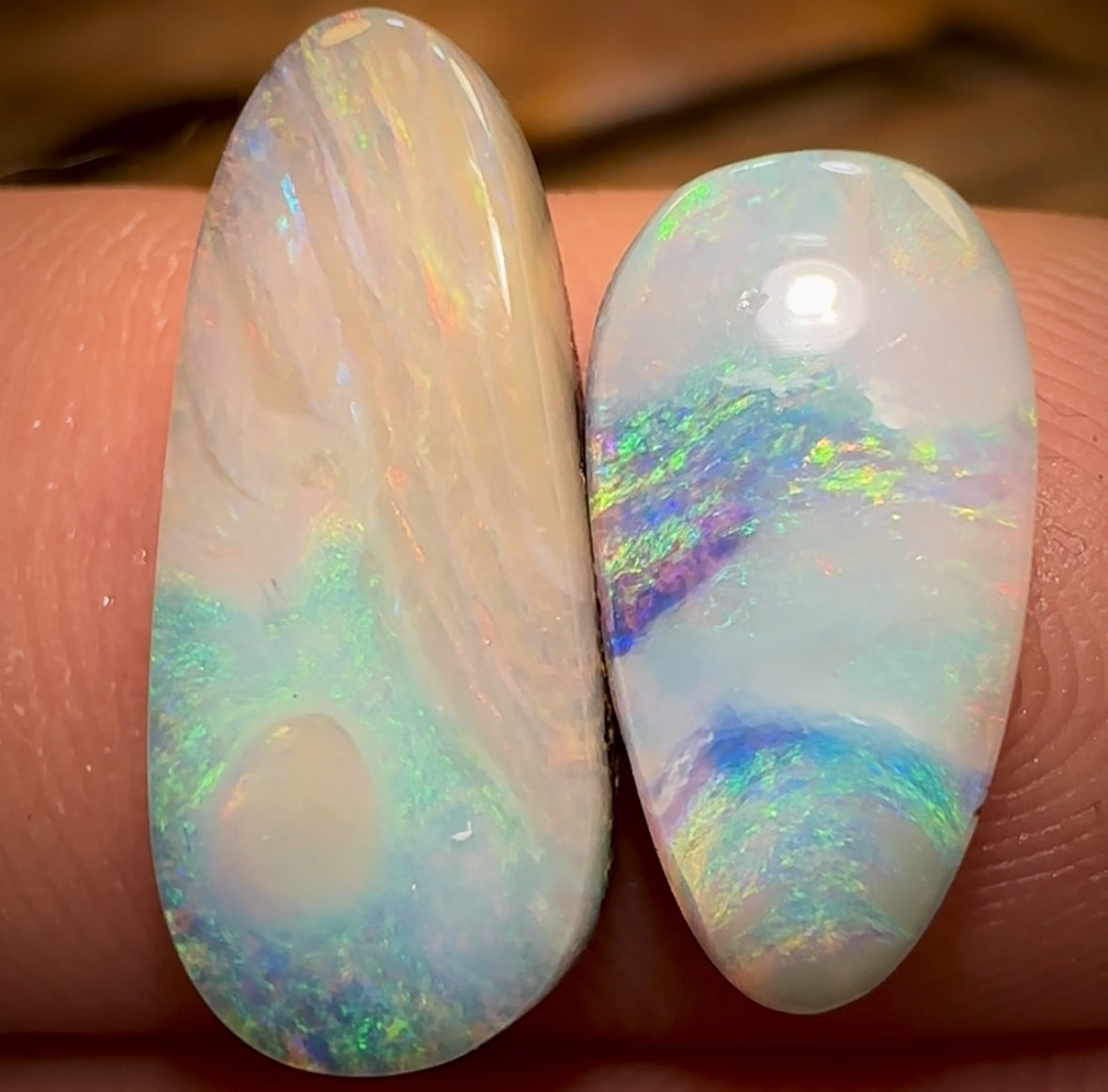 6.6cts - Australian Boulder Seam Opal Pair